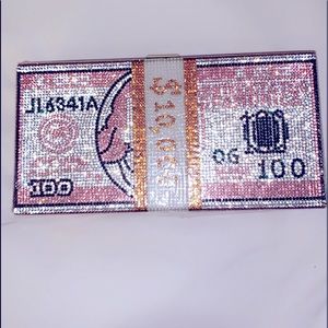 Pink Sequence Money Bag